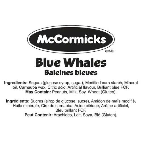 Vista 3 de McCormicks Blue Whales - Caramelos de gomita, 300 unidades, 4.0 lbs/4 libras, bolsa, importado de Canadá)