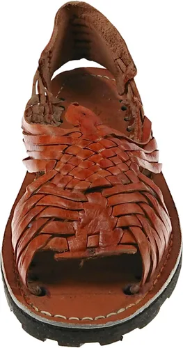 Vista 4 de Chedron de cuero genuino para mujer Huarache Pachuco. Sandalias mexicanas