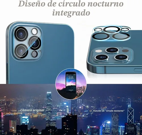 Vista 4 de imluckies Protector de lente de cámara para iPhone 12 Pro Max de 6.7 pulgadas, vidrio templado transparente HD y dureza 9H, compatible con fundas