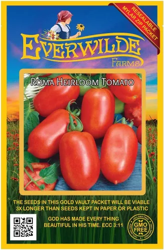 Vista 4 de Everwilde Farms - Semillas de tomate Roma de 1 onza - Gold Vault