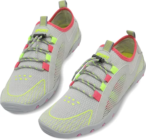 Vista 4 de MAYZERO Zapatos de agua para hombres y mujeres, zapatos de surf, playa, piscina, zapatos de punta ancha, senderismo, zapatos de agua, zapatillas