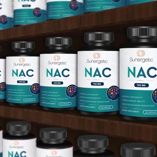 Vista 8 de Sunergetic Suplemento NAC premium N-acetil cisteína – 750 mg por cápsula – Apoya el hígado, la desintoxicación inmune, celular y respiratoria – 90 N