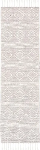 Vista 2 de SAFAVIEH Natura Collection - Alfombra de pasillo de 2 pies 3 pulgadas x 8 pies, color marfil y beige, hecha a mano de lana con borlas