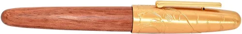 Vista 3 de Jinhao - Pluma estilográfica de punta fina dorada de gran tamaño con convertidor de tinta