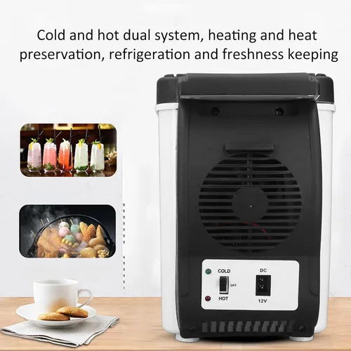 Vista 3 de Refrigerador para automóvil, mini refrigerador eléctrico de 12 V y calentador para automóvil, capacidad de 6 litros, congelador portátil