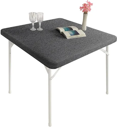 Vista 13 de Mantel elástico para mesa auxiliar de cóctel, ajustable de elastano, tamaño pequeño, para mesa auxiliar, 24 x 24 pulgadas, color beige