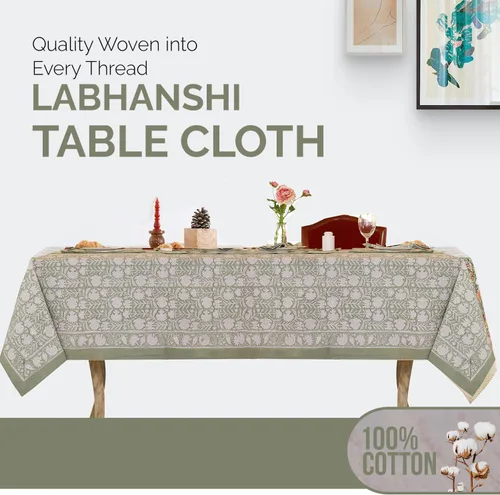 Vista 5 de Labhanshi Mantel redondo de 60 pulgadas, 4 plazas y rectangular, 72 x 108 pulgadas, mantel de 8 plazas para cocina, mesa de comedor, algodón