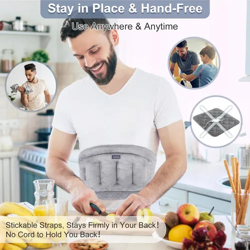 Vista 6 de SuzziPad Almohadilla térmica para microondas para la espalda baja, almohadillas térmicas para microondas para molestias abdominales, dolor