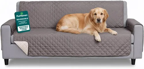 Vista 19 de Furhaven - Funda para muebles de sala de estar para perros y gatos, protector reversible de dos tonos, resistente al agua, lavable, color gris