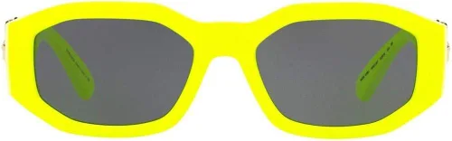 Vista 2 de Versace VE 4361 532187 - Lentes de sol cuadrados de plástico amarillo fluo, lente gris