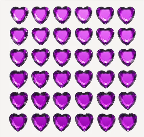 Vista 20 de MECCANIXITY 144 calcomanías autoadhesivas de diamantes de imitación de corazón de 0.394 pulgadas para maquillaje de San Valentín, artes y Azul