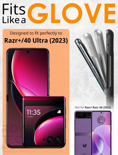 Vista 2 de Funda diseñada para Motorola Razr+ (2023) con funda de clip para cinturón, funda con función atril, color negro (Dotos)