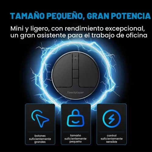 Vista 5 de Elegante mini ratón redondo con carrete de detección de presión, mouse inalámbrico ultra portátil conectividad: con cable, 2.4G y Bluetooth dual