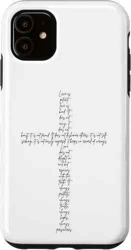 Vista 8 de Funda con cruz cristiana para iPhone 12/12 Pro 1 Corinthians 13