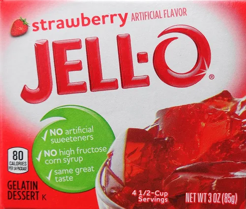 Vista 24 de Jell-O Postre de gelatina sin azúcar, plátano fresa (paquete de 4)