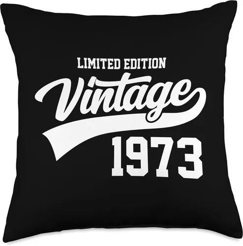 Vista 4 de Limited Edition Vintage 1973 50th Birthday Year Retro Sports Throw Pillow