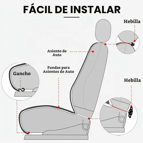Vista 5 de surpassme Fundas de Asiento de Coche Cómodas Fundas de Asiento Delantero Universales para Accesorios de Automóvil, Fundas Interiores Acolchadas