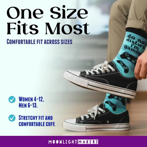 Vista 7 de Moonlight Makers Funny Colored Socks, Novelty Socks, Stocking Stuffer, Unisex Socks