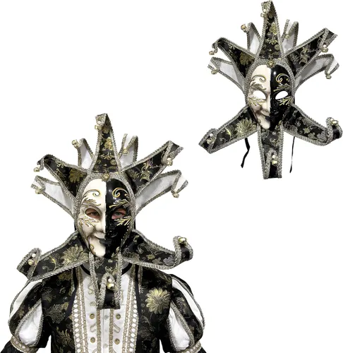 Vista 2 de Máscara veneciana vintage de bufón para mujer, accesorio para disfraz de carnaval, mardi gras