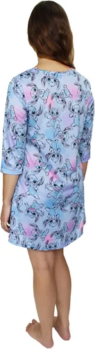 Vista 3 de Disney Lilo & Stitch - Pijama de manga 34 para mujer, Azul Patchwork