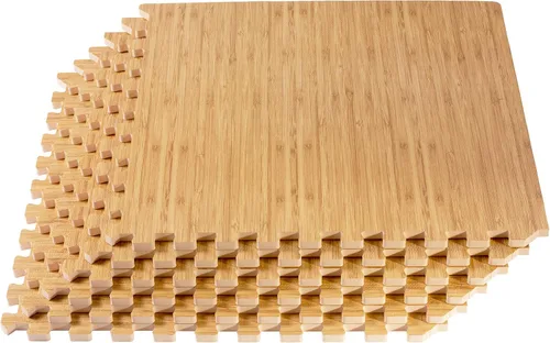 Vista 12 de Azulejos de espuma estampada de 3/8 de pulgada de grosor Forest Floor, tapetes de espuma de grano de madera entrelazados de primera calidad, piso