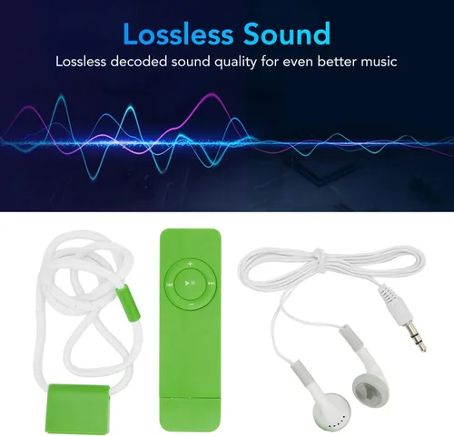 Vista 2 de Reproductor de MP3, 64 GB, reproductor de MP3 de música digital portátil sin pérdidas, reproductor de música MP3 de sonido HiFi portátil, mini Verde