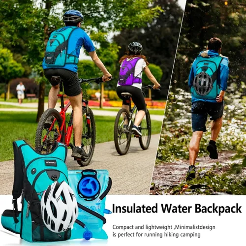 Vista 9 de NONSAR Mochila de hidratación de 3L con bolsa de agua, mochila de agua aislada para mujeres, hombres, niños, mantiene los líquidos frescos hasta 5