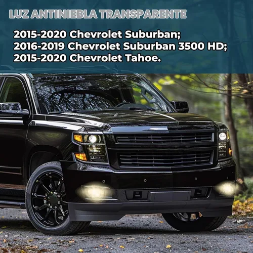 Vista 2 de ECOTRIC Luces antiniebla con labios cromados Compatibles con lámparas de parachoques 2015-2020 Chevy Chevrolet Tahoe Suburban con interruptor y kit