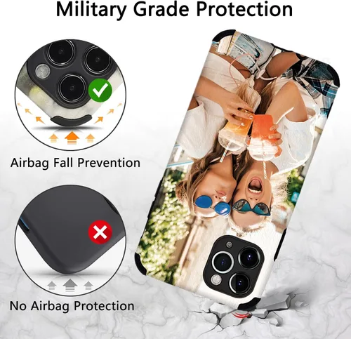 Vista 3 de Funda para teléfono con imagen personalizada para iPhone 17, 16, 15, 14, 13, 12, 11 Pro Max, Mini, XR, Xs, 8, 7, 6 Plus, TPU + funda de piel suave