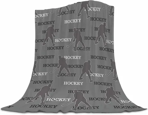 Vista 17 de Manta de bebé de hockey de 30 x 40 pulgadas, manta de forro polar reversible gris con diseño de hockey sobre hielo, manta de felpa ultrasuave