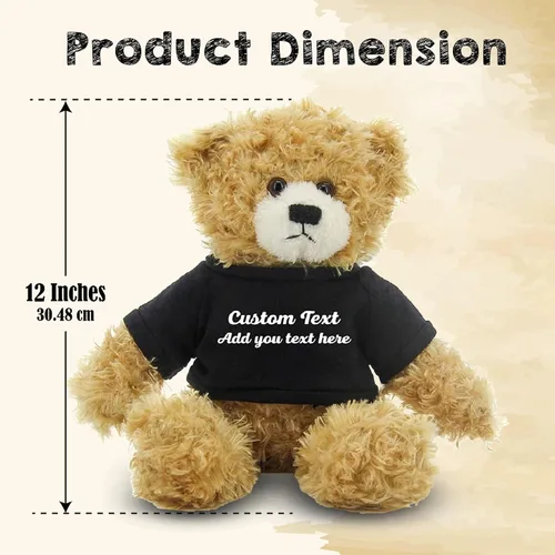 Vista 6 de Oso Brandon beige personalizado – Juguete de peluche personalizado de 12 pulgadas – Regalo perfecto de oso personalizado para graduación, San