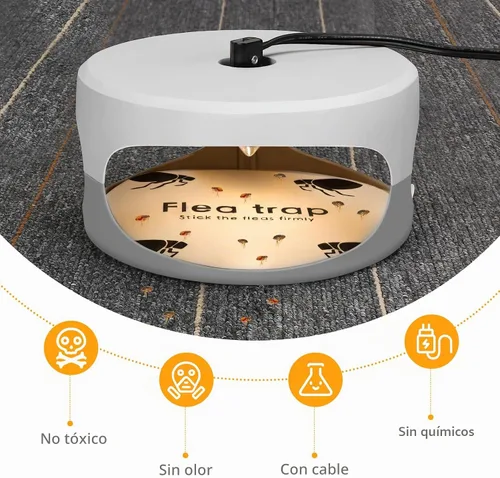 Vista 2 de Trampas para pulgas para el interior de tu hogar con recambios de almohadillas adhesivas y bombillas