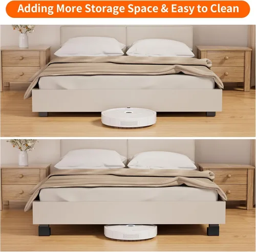 Vista 6 de Elevadores de cama para muebles de 2 pulgadas, paquete de 4 elevadores de muebles de metal resistente, elevadores de patas de escritorio para mesa