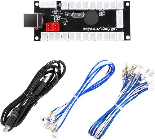 Vista 2 de Qenker 2 Player Zero delay USB Arcade Encoder pc to Arcade Joystick and Arcade Butts for PC, MAME, Windows and Raspberry Pi