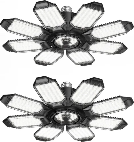 Vista 8 de Luz de garaje con sensor de movimiento, 25000 lm 250 W, luz LED de techo para garaje activada por movimiento, con sensor de movimiento