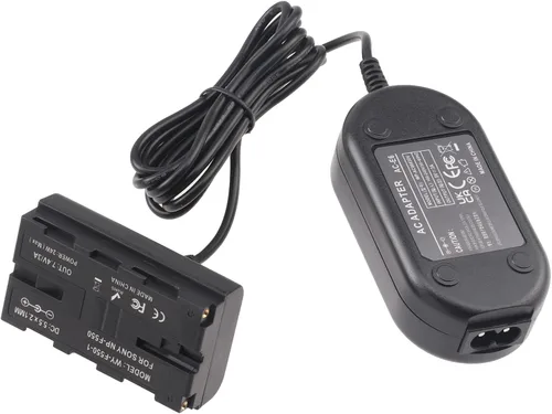Vista 6 de FocusFoto Cable adaptador de fuente de alimentación de CA + batería ficticia NP-F, acoplador de CC para Sony NP-F550 NP-F570 NP-F970 para alimentar
