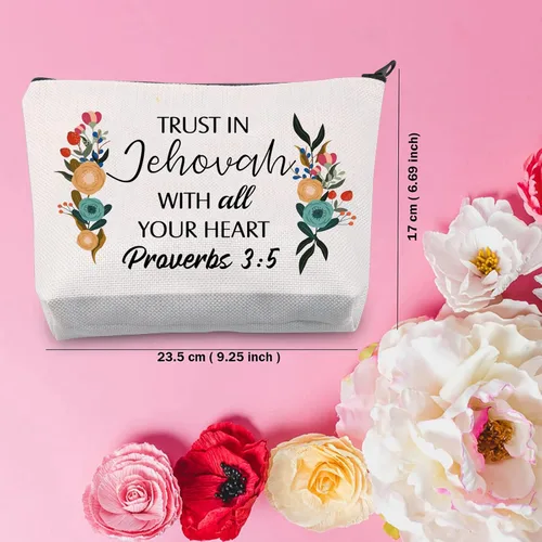 Vista 2 de TSOTMO Pioneer Gifts Pioneer - Neceser cosmético con cremallera para mujeres, regalo de vida pionera, el mejor regalo para la vida (Proverbios 3:5)
