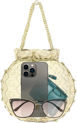 Vista 9 de Aheli Potli - Bolso de mano para mujer, hecho a mano, elegante, para novia, bolso de moda