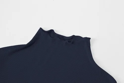 Vista 3 de Kindcall Camisas de cuello alto falso con volantes, lechuga acanalada, ribete suave, capa base para mujer