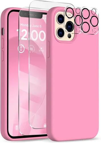 Vista 15 de Funda para iPhone 12 Pro Max, [2 protectores de cámara + 2 protectores de pantalla], funda protectora de silicona de cuerpo completo a prueba