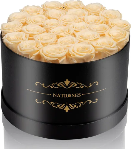 Vista 14 de 27 rosas preservadas en una caja de flores para entrega, regalos