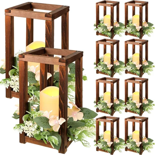 Vista 9 de Hushee Juego de 60 velas de madera para centros de mesa de boda, color Negro