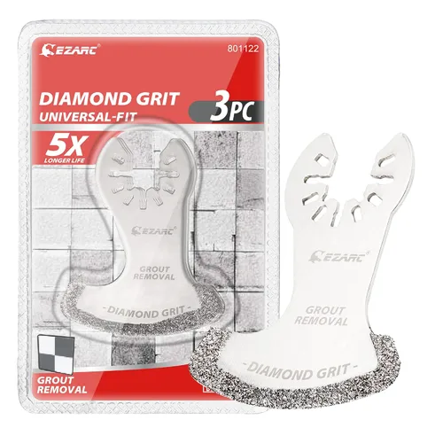 Vista 11 de EZARC Hoja oscilante de diamante, hojas de sierra oscilante de alcance extra largo para herramienta multiusos, para eliminación de lechada, limpieza