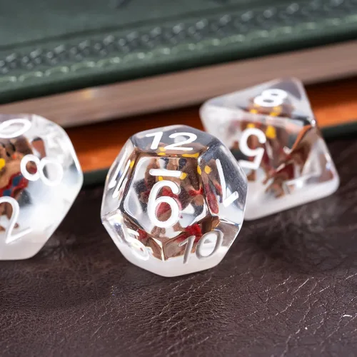 Vista 6 de UDIXI Juego de 7 dados poliédricos DND D&D, RPG D y D con bolsa de almacenamiento para juegos de rol y otros juegos de mesa (Aarakocra)