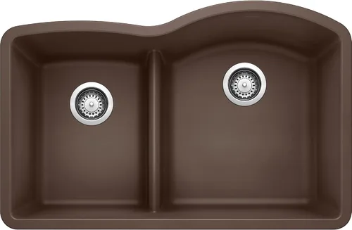 Vista 5 de BLANCO, Anthracite 441598 DIAMOND SILGRANIT 40/60 - Fregadero de cocina con doble cuenco con división baja, 32 x 21 pulgadas