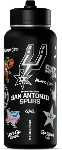 Vista 20 de Hydrapeak Botella de agua aislada de 32 onzas con licencia oficial de la NBA Boston Celtics, celebrando la ciudad de Boston, tapa de popote y asa