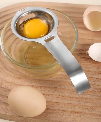Vista 6 de Lexenic Separador de huevos de acero inoxidable, paquete de 2, accesorio de cocina prémium para cocinar y hornear de precisión, yema de huevo
