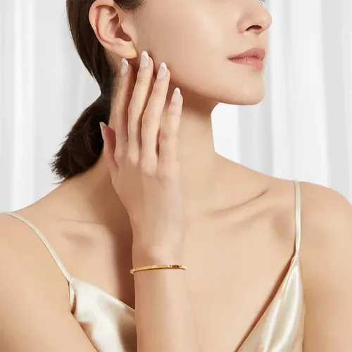 Vista 3 de Pulsera de eslabones para mujer, pulsera de eslabones ajustable para mujer, aniversario, Navidad, cumpleaños, regalo para esposa