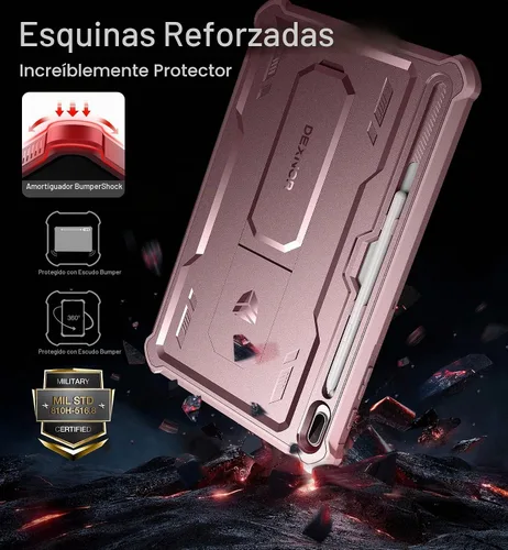 Vista 3 de Dexnor Funda para Samsung Galaxy Tab S7 FE de 12.4 pulgadas (2021), [protector de pantalla y soporte integrados] con soporte para bolígrafo