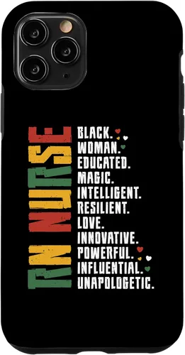 Vista 10 de iPhone 15 RN Enfermera Black History Enfermera Afro African Registered Enfermera Caso